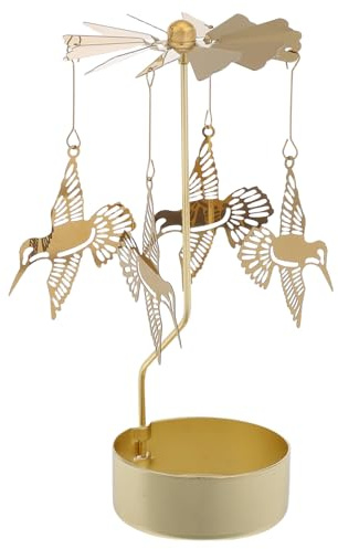 BESTYASH Bougeoir Rotatif avec Oiseau Tournant pour Bougie Chauffe-Plat Support Décoratif pour Maison Tasse Aromathérapie Ambiance Intérieure