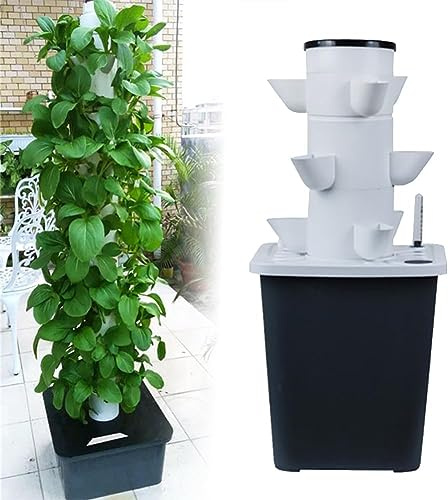 Torre idroponica 30 capsule sistema di coltivazione idroponica da giardino per erbe, frutta e verdura, kit di coltivazione aeropica con pompa, vasi a rete, timer per erbe (15holes)
