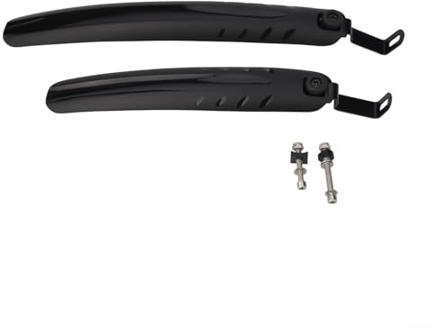 Set di parafanghi anteriori e posteriori per bici pieghevoli e compatte, 1 paio per ruote da 12, 14 pollici e 16 20 pollici, in plastica leggera, con manopola rimovibile (40-50 cm)