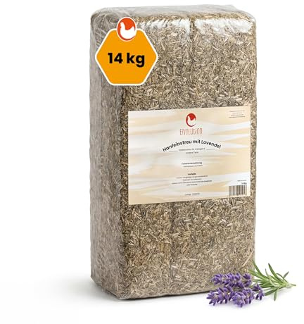 eivolution Hanfeinstreu mit Lavendel - 14 kg Ballen - staubarm, hohe Saugkraft, ca. 140 L Streuvolumen