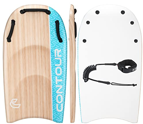 Contour Surf DuoSlider 45'' Body Board Bodyboards with Handles Surfboards for Two Person Parent-Child Surfing Bodyboard for Big Guys Dual Riders Hand Held Body Boards for Beach Adults