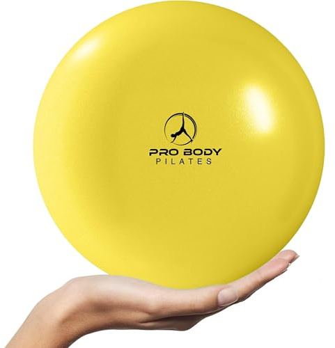 ProBody Pilates Ball, Exercise Balls Physical Therapy - 9 Inch Small Exercise Ball for Between Knees for Rehab, Barre, Core, Stability & Yoga, Physical Therapy Ball for Back Pain (Yellow)