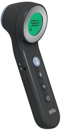 Braun Sensian 7 Forehead 3-in-1 Non-Contact Thermometer, Age Precision Technology, Color-Coded Digital Display, Baby and Child Friendly, No.1 Brand Recommended by Pediatricians
