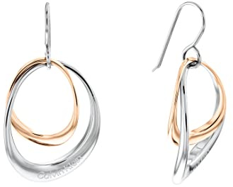 Calvin Klein Pendientes Colgantes para Mujer Colección WARPED RINGS Bicolor - 35000003