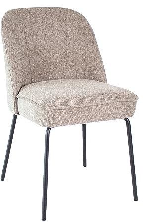 Kick Collection Esszimmerstühl Britt - Taupe - Modern und Hochwertig - Strukturierter Stoff en Metall - Erhältlich in vielen Farben
