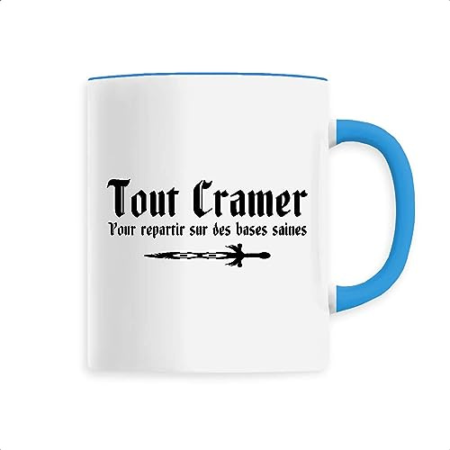 La French Touch Mug Kaamelott Tout cramer - Imprimé en France - Tasse originale en céramique - Cadeau Film et Série Kaamelott original rigolo (Bleu)