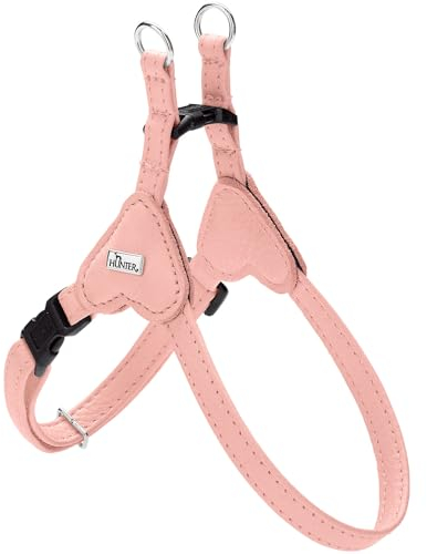 HUNTER Hundegeschirr SOHO MINI, Farbe: Hellrosa, Rindsleder, weich & geschmeidig, fellschonend, leicht, für kleine Hunde & Welpen, Made in Germany, Größe: XS