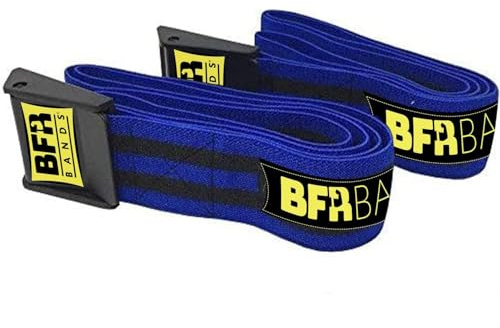 Blood Flow Restriction Bands per braccia gambe glutei Occlusion Training guadagnare muscoli senza peso pesante, cinghie elastiche a sgancio rapido (4, blu)