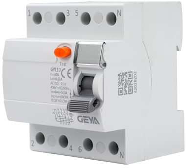 Disjoncteur différentiel 40A 30ma 4 broches Disjoncteur triphasé RCCB AC 380V Disjoncteurs électriques 4P 40A Disjoncteur GYL10-4P-40A-0,03A.