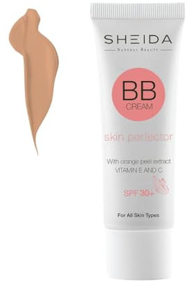 SHEIDA BB Creme Leight, Getönte Tagescreme mit SPF 30+, 24h Feuchtigkeit und Hautoptimierer für einen ebenmäßigen Teint, angereichert mit Vitamin E & C