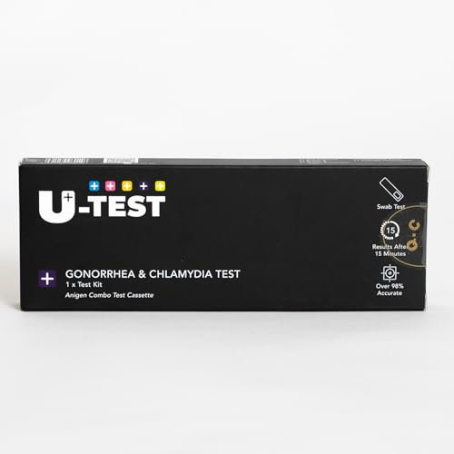 U-Test STI Test Kit Male and Female, 2-in-1 Chlamydia and Gonorrhoea Sexual Health Home Test Kit, Rapid Swab STI Testing Kit Female and Male, Easy to Use STD Test Kit