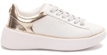 TWINSET Milano Sneakers Chunky Bicolori Art. 251TCP042 (Bianco/Oro, Sistema Taglie Calzature EU, Adulto, Donna, Numero, Media, 37)