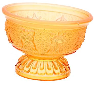 HOLIDYOYO Bicchiere Per Acqua in Tazza Calice Per L'offerta Dell'acqua Santa Porcellana Coppa Delle Offerte Rituali Decorazione Dell'altare Preghiera Tazze Da The Orange