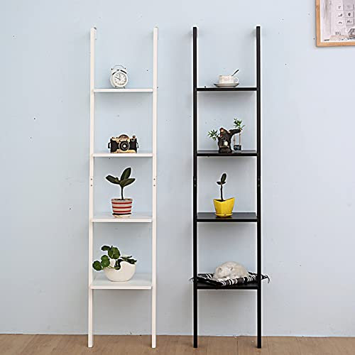 4-nivås steghylla svart trä lutande bokhylla 160 cm hög mångsidig förvaringsställ öppen display nizer för hem kontor och sovrum