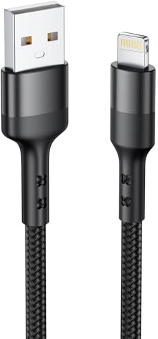 Baileku Cavo iPhone, 2M Cavo Lightning USB Certificato MFi Filo Caricatore iPhone Cavetto Carica Rapida Nylon Lungo Ricarica Caricabatterie per iPhone 14 13 12 11 Pro Max Mini XS XR X 8 7 6 SE, iPad