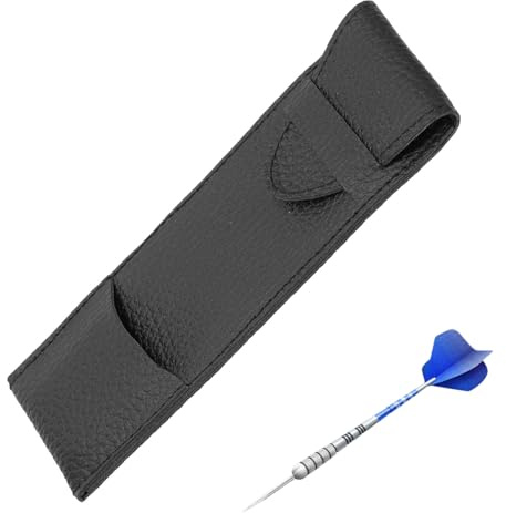 Darts Case, PU Leather Darts Case Holds 3 Darts Portable Carrying Storage Darts Holder Compact & Durable Professional Dart Organiser for Home, Travel, Pub | Soft Tip & Steel Tip Darts Container