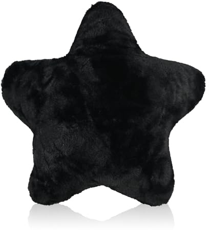 Comforso 11.81 Plush Star Pillow,Cute Decorative Throw Pillows for Kids and Adults,Stars Shaped Sleeping Pillow for Warm Companionship,Soft Plush Throw Cushions for Bed Nursery (Star, Black, 30*30cm)