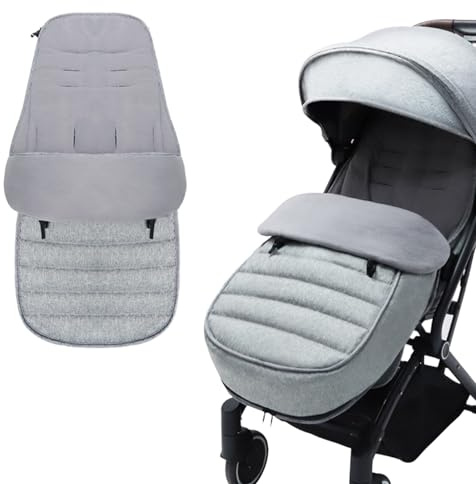 Geoyien saco carro bebe invierno, saco capazo invierno, saco silla paseo, Funda de pies de invierno para niños 80cm, asiento deportivo para cochecitos de bebé (negro) (gris 2)