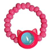 Qsvbeeqj Färgglada pärlringar justerbara elastiska single eye katt formade handgjorda smycken för kvinnor flickor fashionabla smycken, Som beskrivs