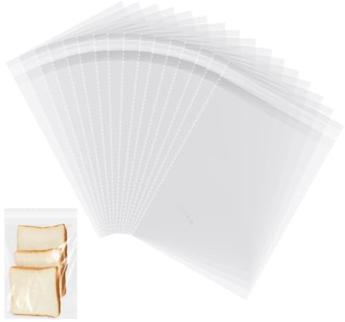 Paquete de 200 bolsas autoadhesivas transparentes A5, bolsa de celofán autoadhesiva/bolsas sellables, bolsas sellables para galletas, dulces, sobres