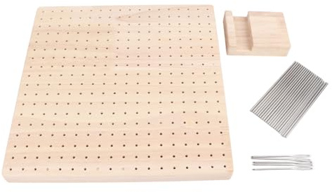Cocoarm Planche de Blocage au Crochet, Bois d'hévéa avec 20 Broches en Acier pour un Tricot Professionnel et une Mise en Forme Efficace dans les Projets d'artisanat