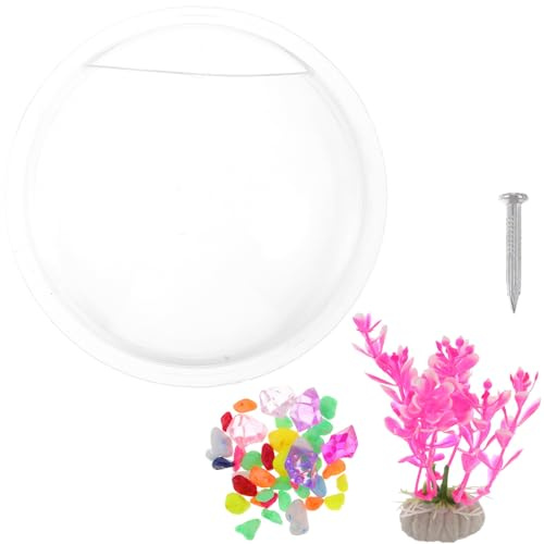 Veemoon Wall Mounted Fish Tank Creative Acrylic Hanging Aquarium Fish Bowl Filter for Home Decor in Living Style