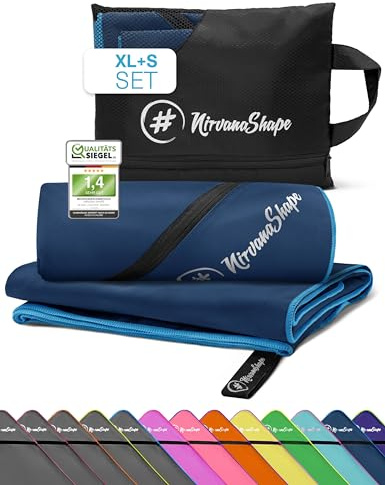 NirvanaShape Serviettes Microfibre | absorbantes, légères, à séchage Rapide | draps de Bain, Serviettes de Voyage, Serviettes de Sport | Idéales pour Les Voyages, Le Sport, Le Yoga, Le Sauna