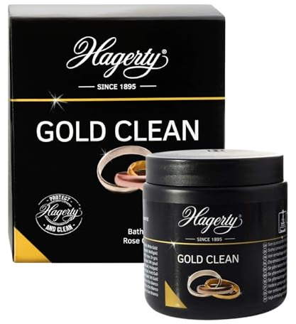 Hagerty Gold Clean Bath 170 ml I Effective Jewellery Immersion Bath for Cleaning Yellow Gold White Gold & Rose Gold I Gold Jewellery Cleaner for a renewed Shine I incl. Immersion Basket