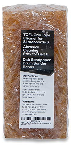 TOFL Slipping Grip Tape Cleaner for Skateboards & Abrasive Cleaning Stick Erases Gunk, Dirt, Pitch (Tan 4 x 2 x 2)