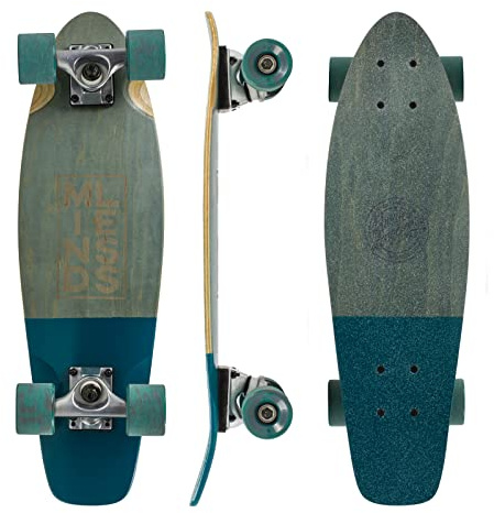 Mindless Stained Daily IllGrey Cruiser Skateboard 24 6 Ply Canadian Maple W 4 Axles for Fun Nimble Turning, 60mm Pre-Ground Super Grip Wheels, Complete for Beginners and