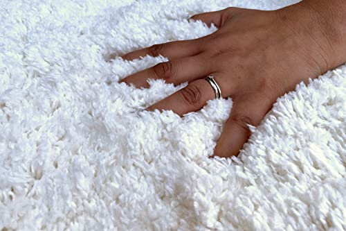 floor factory Hochflor Shaggy Teppich Pearl weiß 140x200cm wunderbar weicher Langflorteppich mit Ökotex