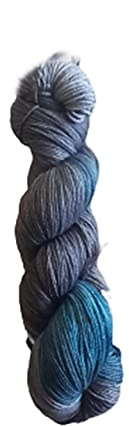 Sockenwolle Superfine handgefärbt - schwarz - grün - 75% Schurwolle / 25% Polyamid - Australische Schurwolle 22 Mikron 100 g ca 400 m