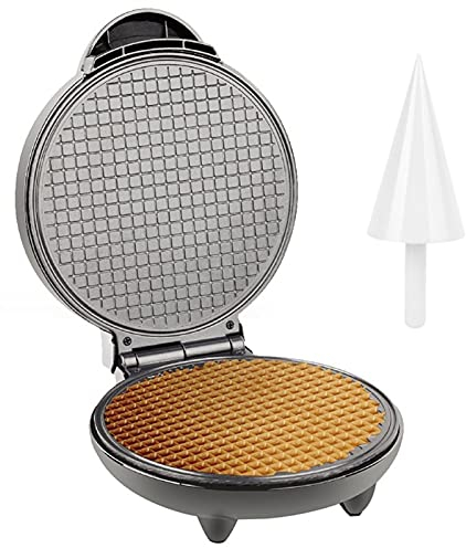 ZGDDPZA Máquina Eléctrica para Hacer Rollos de Huevo, Máquina de Cono de Helado DIY, Molde de Tortilla Crujiente Sartén para Hornear Crepé Waffle Panqueque Tarta Parrilla para Freír Plancha