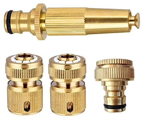 Hydrogarden Gartenschlauch Anschluss Set Grundausstattung Rasensprenger Bewässerungssystem für Wasserspritze,1/2 Zoll Schlauchverbinder,1/2 Zoll Wasserstop,3/4 Zoll Hahnverbinder