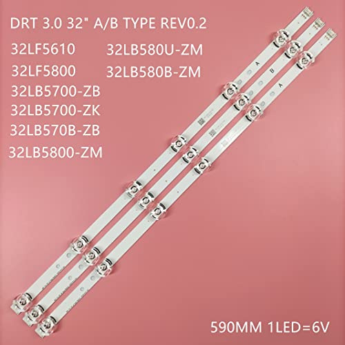WALNUTS LED Strip 6 Lampa for 32LB563U 32LY330C HC320DXN-VHHS2-51XX 32LF560D 32LX762V 32LY540H 32LB5700 6916L-2100A 69156L-320LB17 (Color : 3 Pieces 1TV)