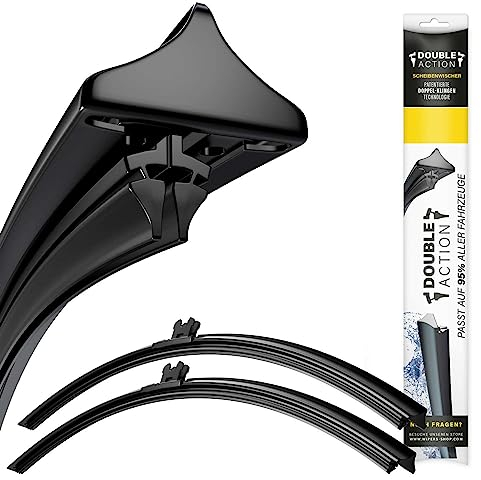 Scheibenwischer für Citroen Berlingo Bj. 07/18- | Double Action Premium Scheibenwischer-Set Vorne | Hochwertige Wischblätter für klare Sicht | Set für Frontscheibe