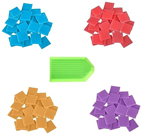 LMOGWL 80pcs Arcilla de Pegamento para Pintura de Diamantes,con Bandeja pequeña，Cera de Color Diamante para Bordar, Herramientas de Color Diamante y Herramientas y Accesorios de Punto de Cruz(2X 2cm