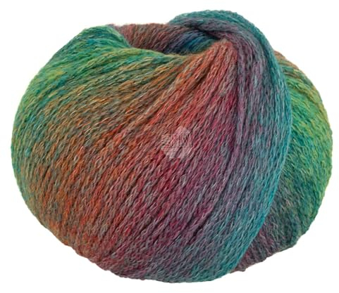 Lana Grossa Pappagallo 14 - Graublau/-rot/-grün/Smaragd/Jade/Grünbraun