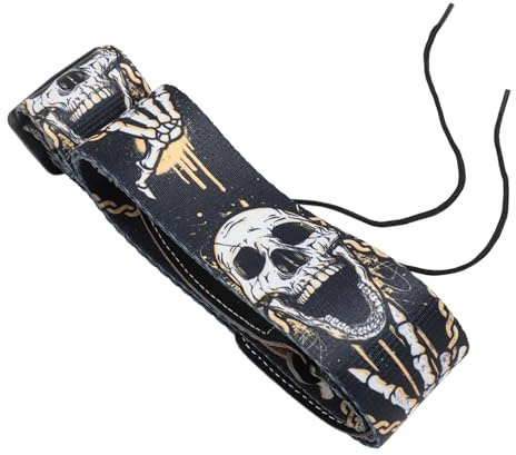 BAOFUYA Tracolla per Chitarra, in Poliestere, Design Scheletrico, Regolabile, con Lacci, Unisex, per Tutte le Età