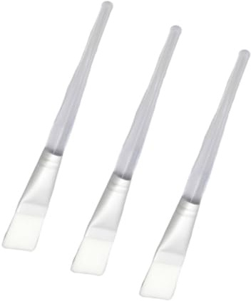 minkissy 3Pcs Face Mask Brush with Transparent Crystal Handle Silicone Applicator for Precise Facial Mask Application and Skincare Use