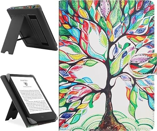HoYiXi Étui Universel pour 6-6.8'' Kobo/Pocketbook/Tolino/Sony E-Book Reader 6.8 Kindle Paperwhite/6 Nouveau Kindle 2022 & 2019/Kobo Clara HD/Kobo Clara 2E Coque Housse avec Support, Arbre
