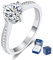 MYBELLNA Moissanite Ring für Frauen, 1ct D Farbe VVS1 Klarheit Brillante Runde Schliff Labor Diamant Ring 18K Weißgold überzogen 925 Sterling Silber Versprechen Ringe für Frauen Verlobung Hochzeit