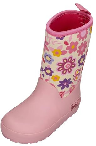 KOEL Barefoot Gummistiefel NEOPREN WELLIE fuchsia flowers, Größe:24 EU