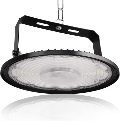 JBdusn UFO Projecteur LED Industriel 300W, High Bay Eclairage Atelier avec Support 30000LM UFO Lampe Atelier 6500K, IP65 Étanche Éclairage de Plafond LED pour Garage Entrepôt Atelier Sous-sol Usine