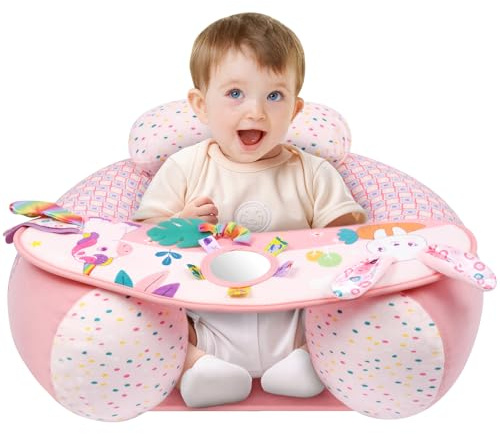 Alaoo Asiento Inflable para Bebé, Asiento Portátil para Bebé,Rosa