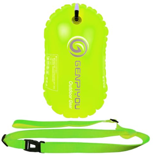 LULUWA Bouée de Natation Gonflable pour Sports en Eau Libre, Entraînement Très Visible (Vert)