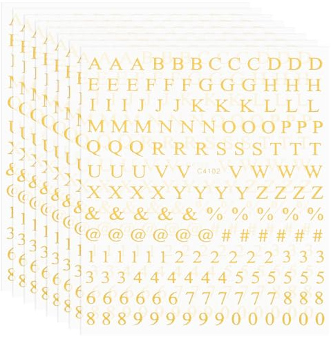 PATIKIL Calcomanías De Uñas Con Letras, 8 Hojas Calcomanías 3D Autoadhesivas De Letras En Inglés, Pequeño Alfabeto Artístico Diseño Metálico Fluorescente Para Manicura Femenina, Oro