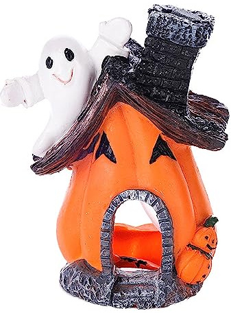 BUBEFSKD Fishtanks, decorazione in resina, per acquari, Halloween, casa di zucca, paesaggio, decorazione per grotta, originazione, serbatoi di pesce, accessori per acquari