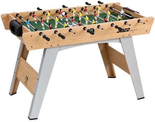 SPORTNOW 4ft Football Table Foosball Table 22 Players Natural Wood Finish | Game, 2 Footballs, 2 Manual Scorers, Anti-Slip Handles, Freestanding, Indoor Family Game Set for Adults, Gift