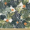 ABAKUHAUS Hawaii Gewebe als Meterware, Bunte polynesische Pflanze, Schön Gewebten Stoff für Polster und Wohnaccessoires, 1M (148x100cm), Jadegrün Farngrün Orange
